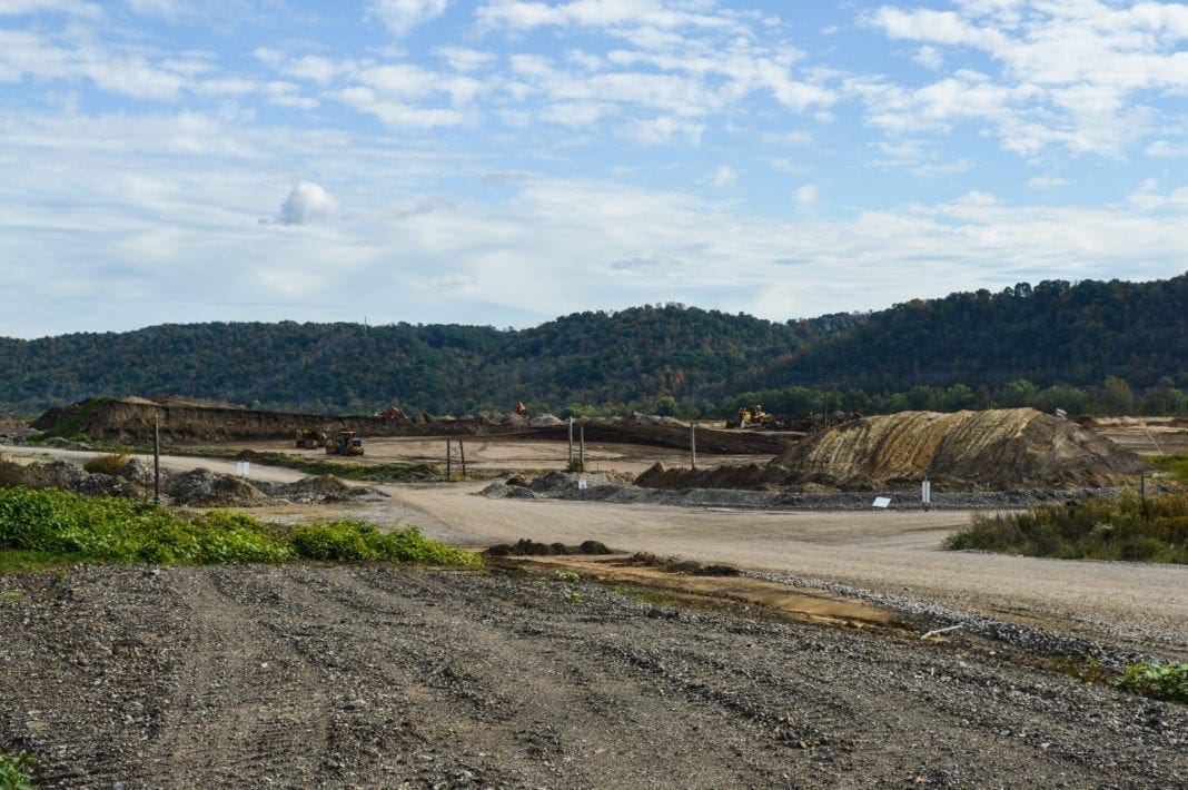 A large swatch of land that is being developed.