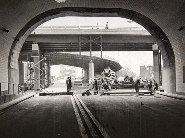 The west side of Wheeling Tunnel approaching the Fort Henry Bridge.