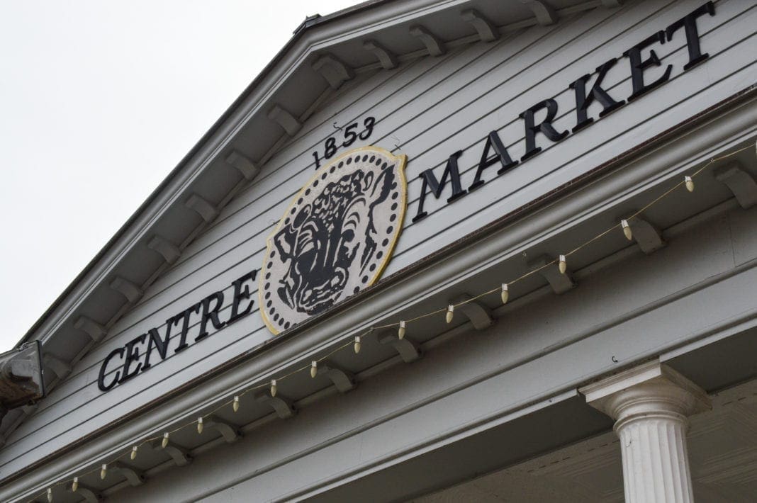 The front facade of one of the market houses at Centre Market.