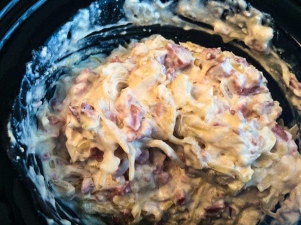 A bowl of a keilbasa dip.