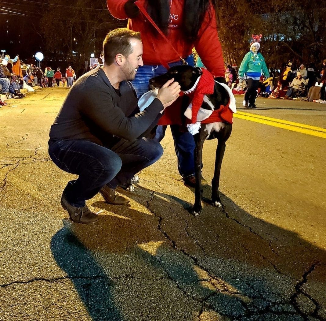 A lawmaker with a greyhound.