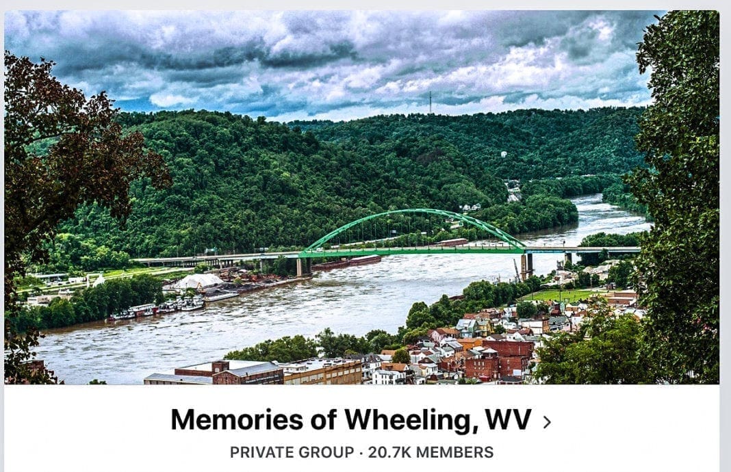 A photograph of the header for the Memories of Wheeling Facebook page.