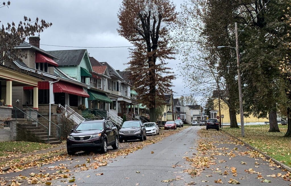 A row of houses on Wheeling Island.