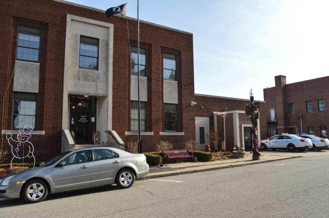 A photo of a Municipal Building in St. Clairsville.