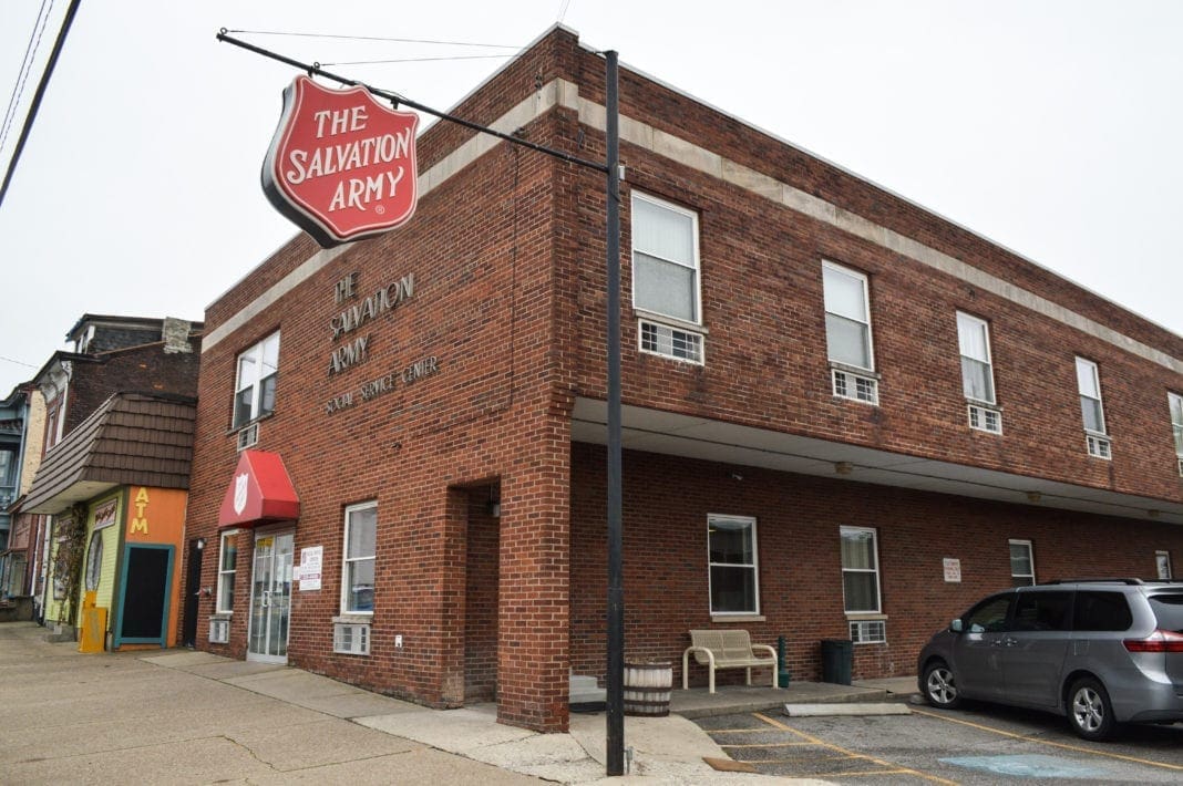 The outside of a Salvation Army shelter.