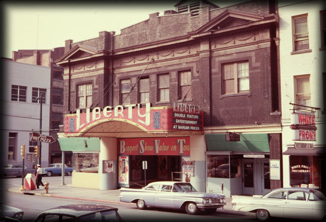 A color photo of an old theatre.
