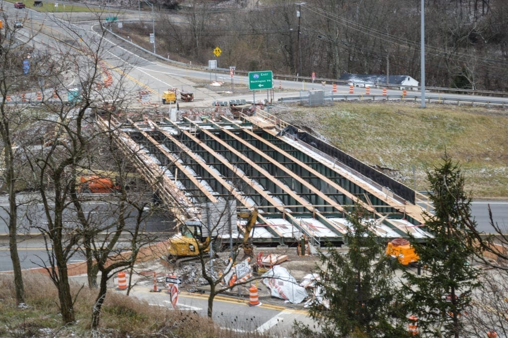 A photo of an overpass with no roadway.