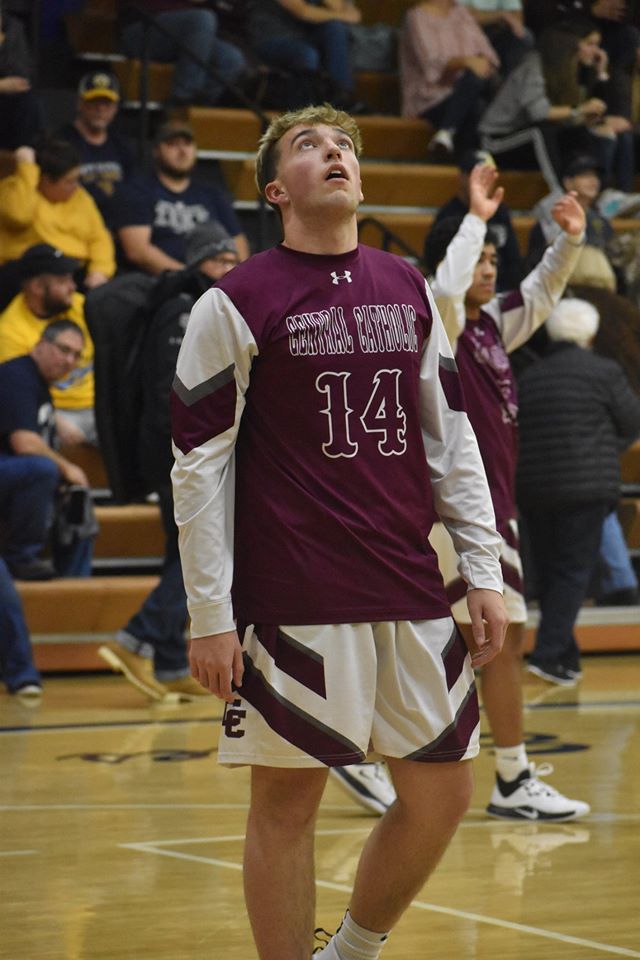 Wheeling Central having a pregame practice.