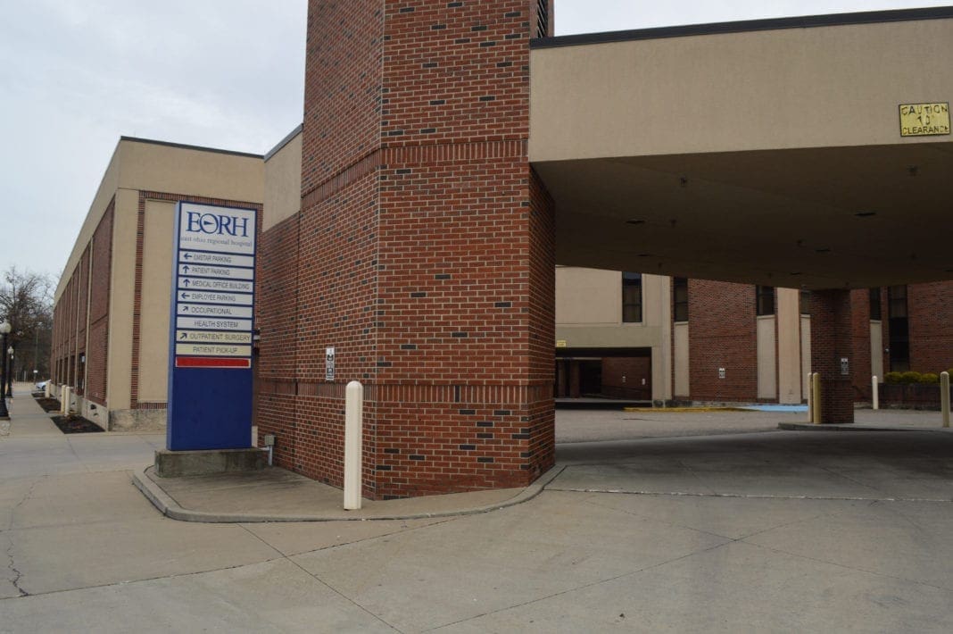 The main entrance to a hospital.