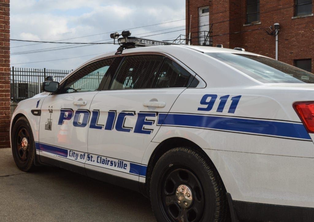 A photo of a a police car.