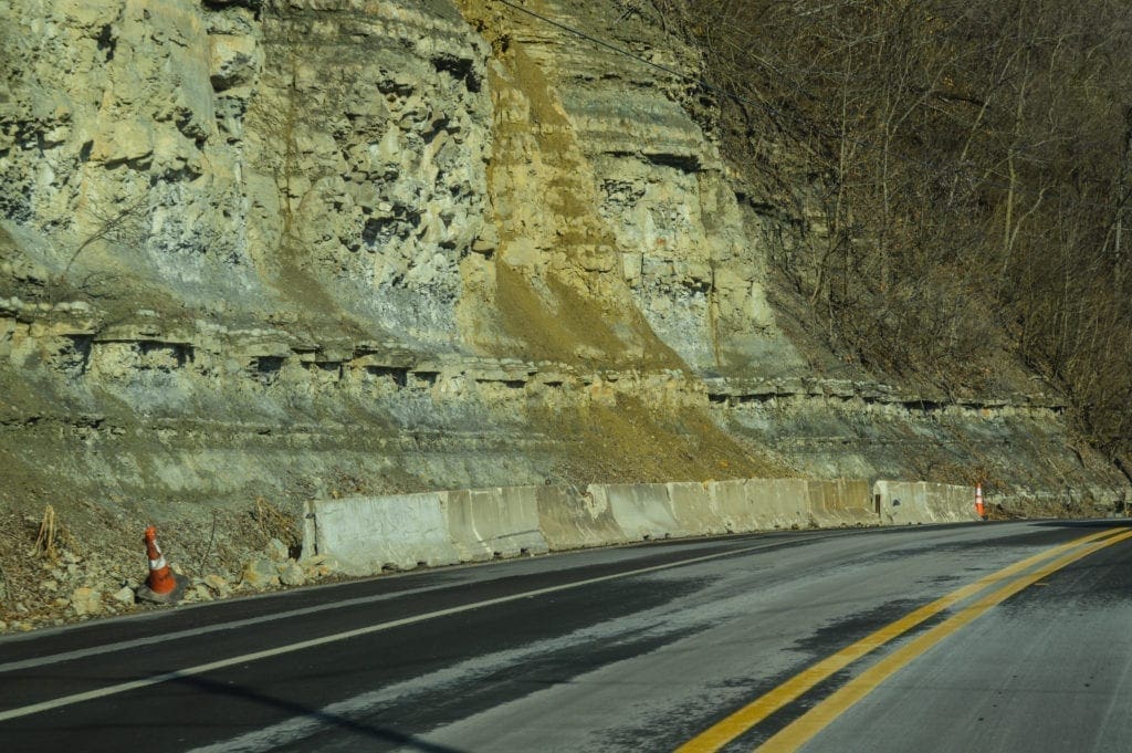 A slip along a roadway.