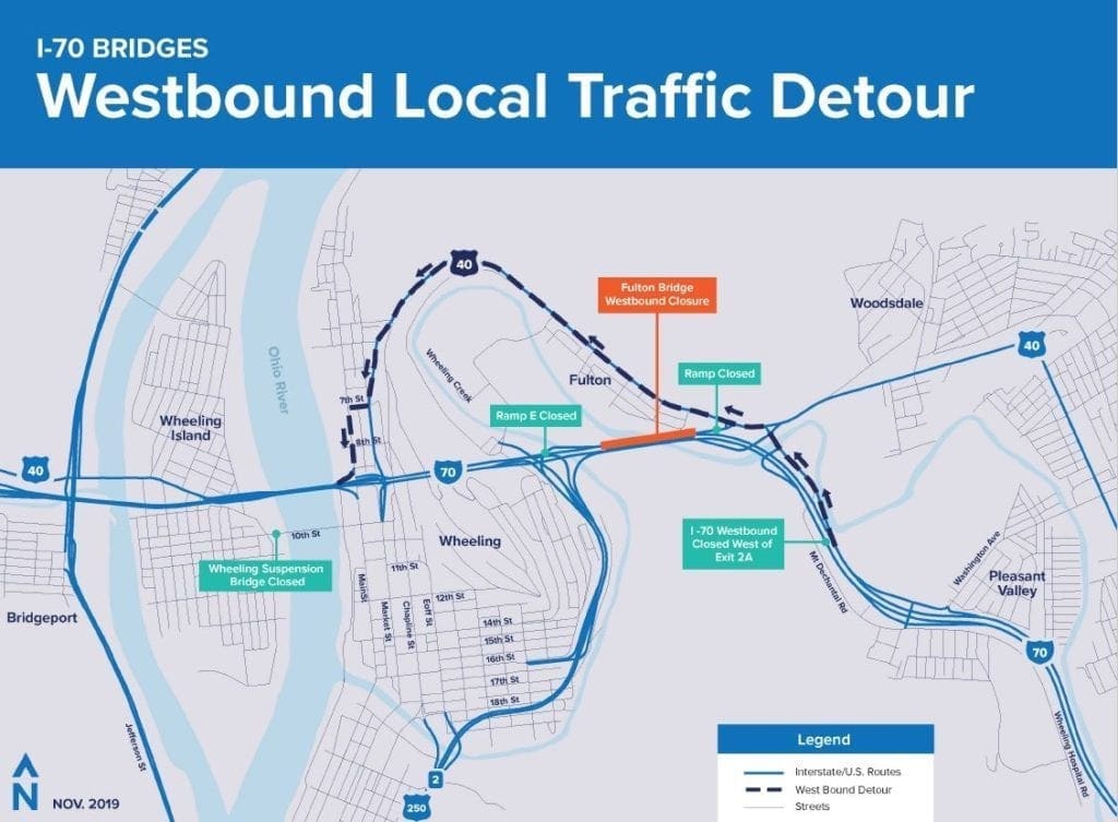 A map of a detour.