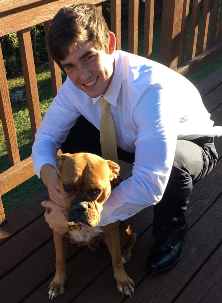 A photo of a man and his best friend.