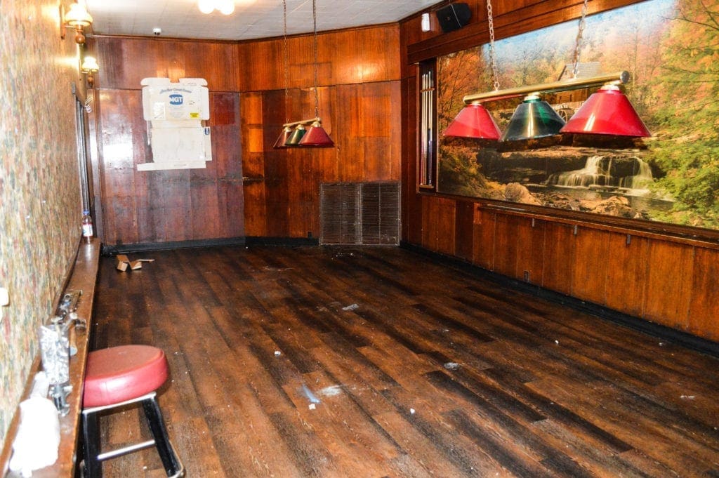 A photo of a former pool room.