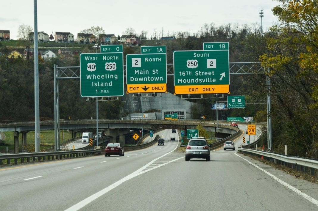 An off-ramp on an interstate.