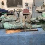 Doughboy Statue awaiting restoration at Venus Bronze Works.