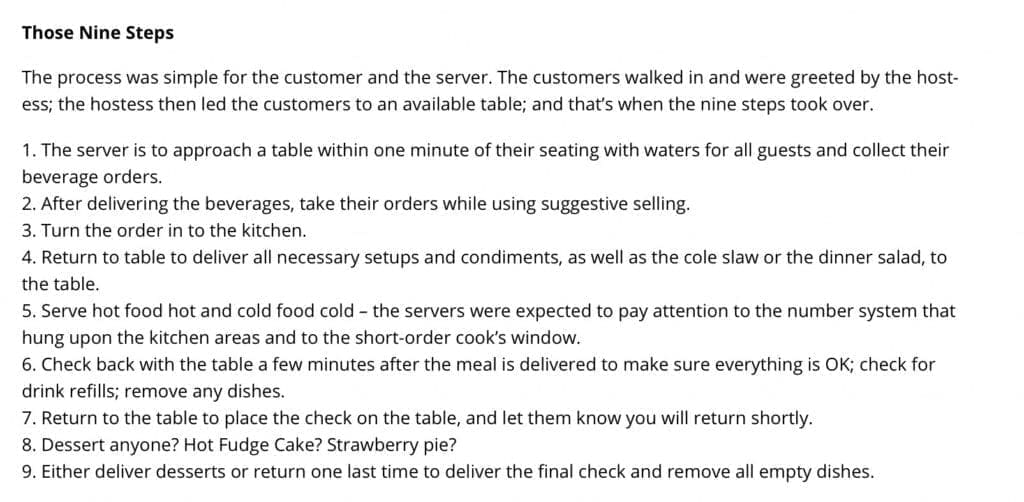 Text of nine serving steps.