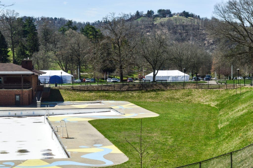 A photo of a pool area.