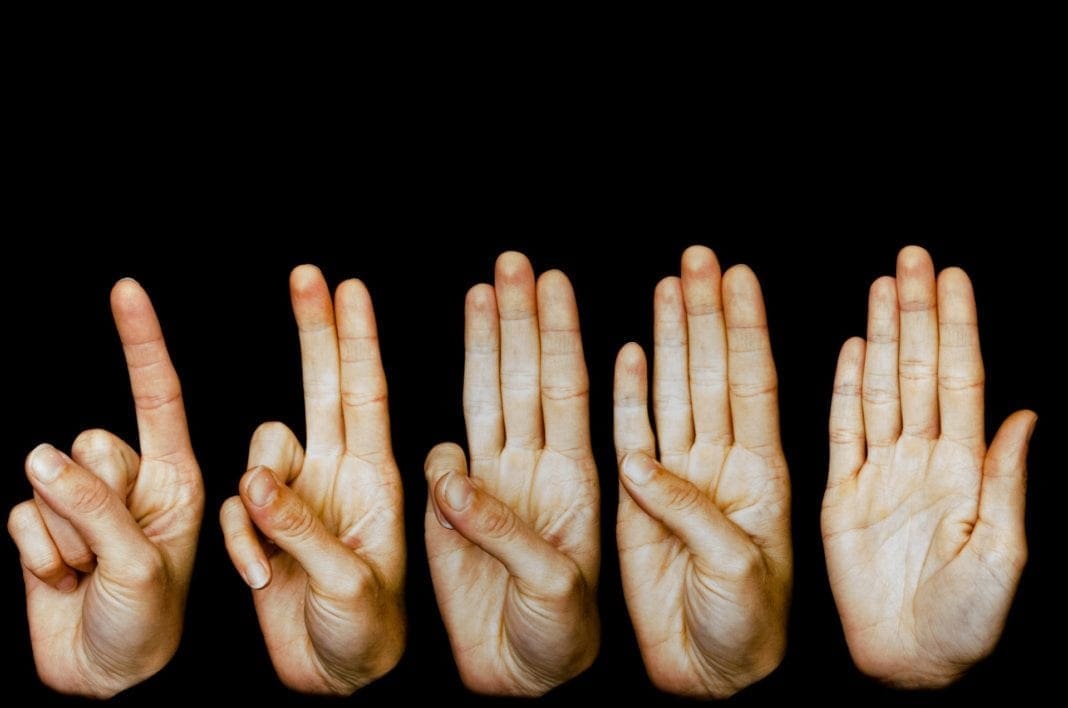 A photo of counting hands.