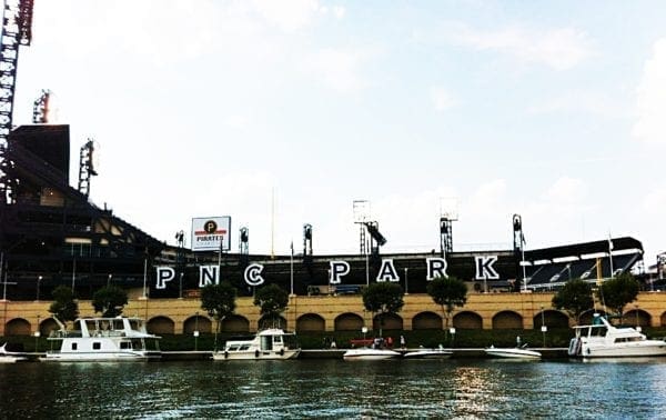 An exterior photo of PNC Park.