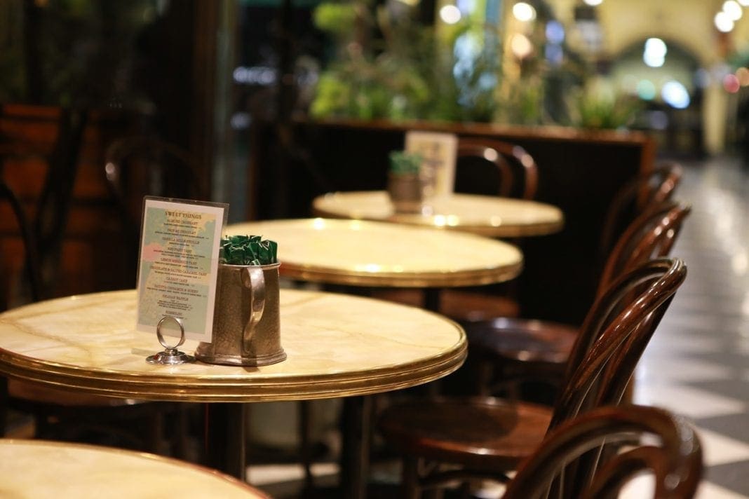 A photo of empty tables.