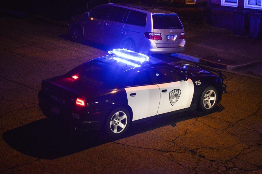 A photo of a police car.