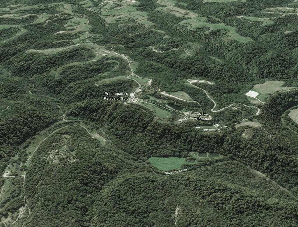 An aerial shot of a commune.