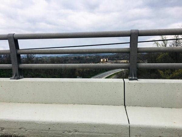 A bridge railing.