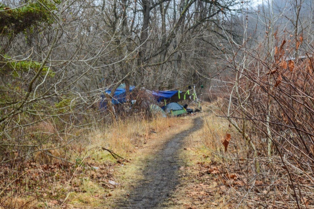A path leading tor homeless camps.