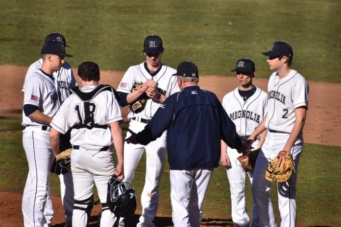 Dave Cisar talking to his 2019-2020 baseball team