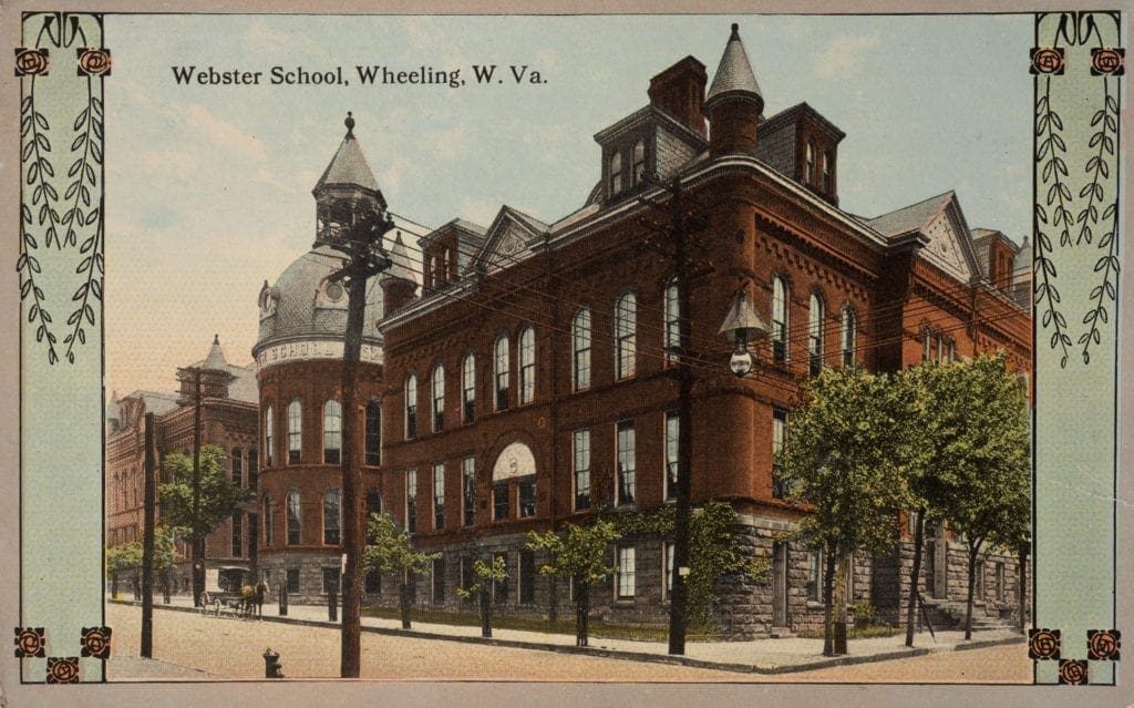 A postcard of a school.