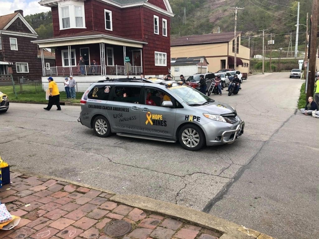 A vehicle in parade.