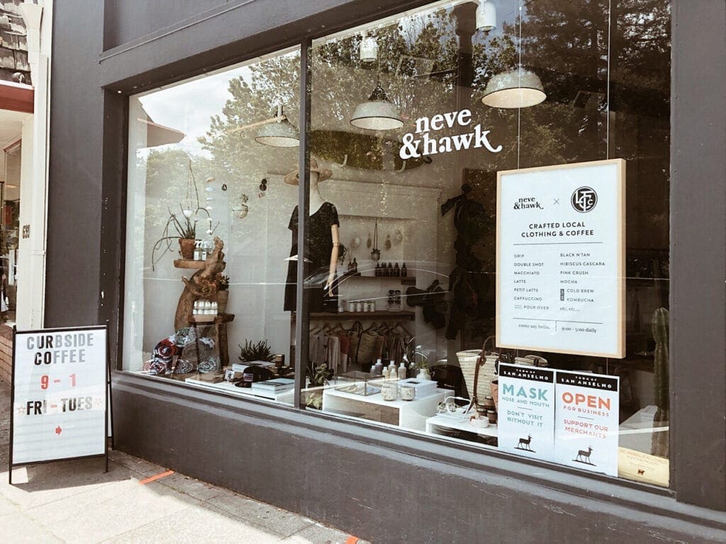 The Neve and Hawk storefront