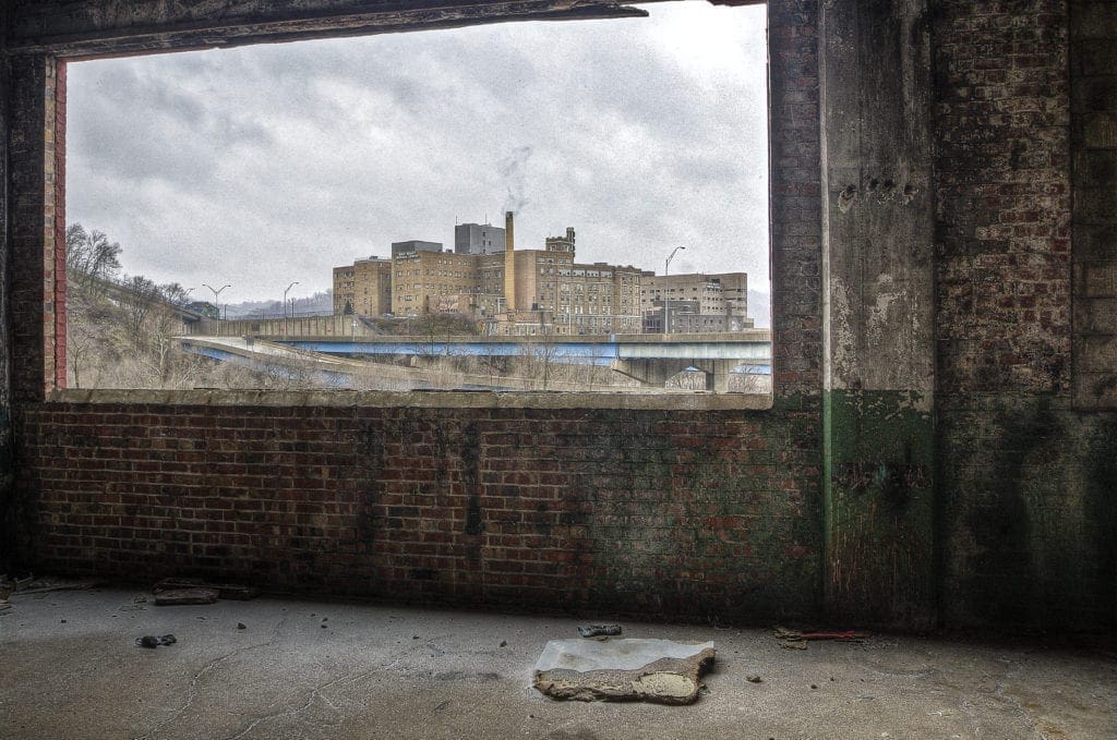 A photo of a vacant warehouse.