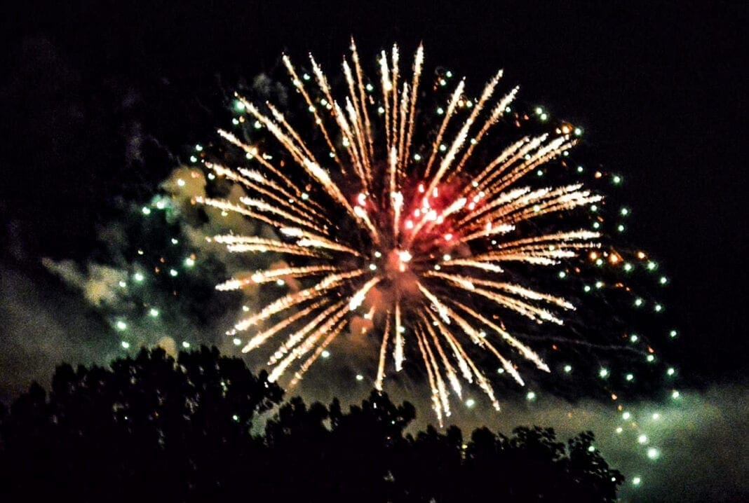 A photo of a big firework going off.