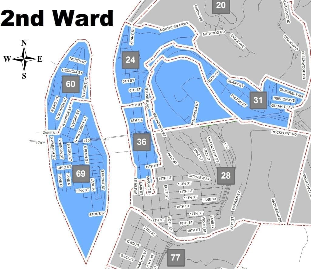 A map of a city ward.
