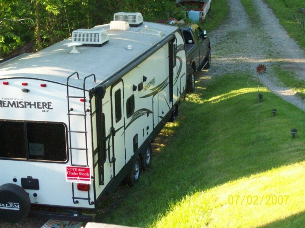 A photo of a camper.