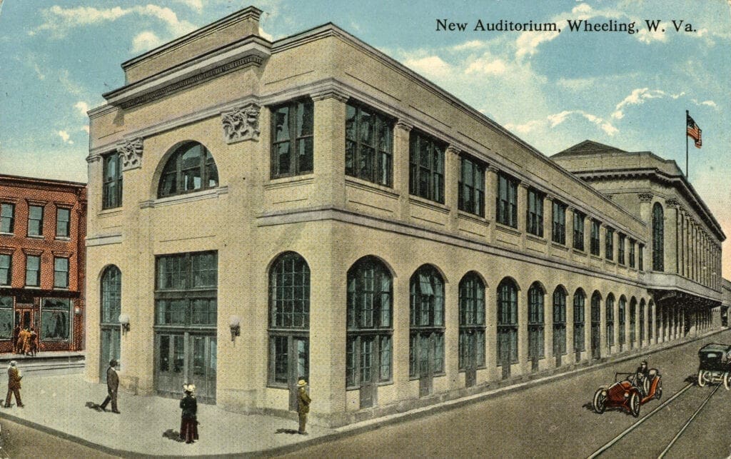 A postcard of a market house.