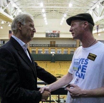 A man with Vice President Joe Biden.