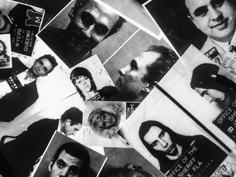 A collage of mugshots.