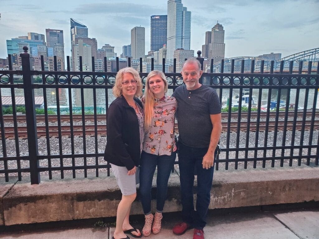 A family of three in Pittsburgh.