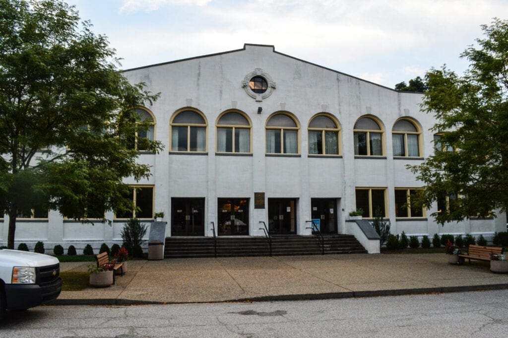 A photo of a banquet hall.