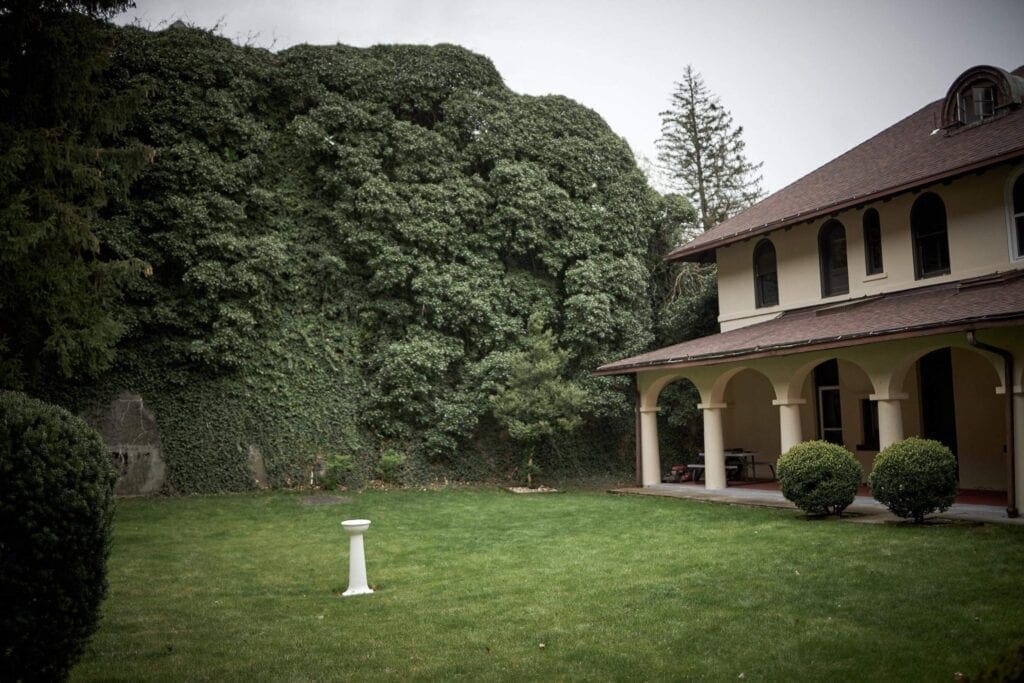 A courtyard of a monastery.