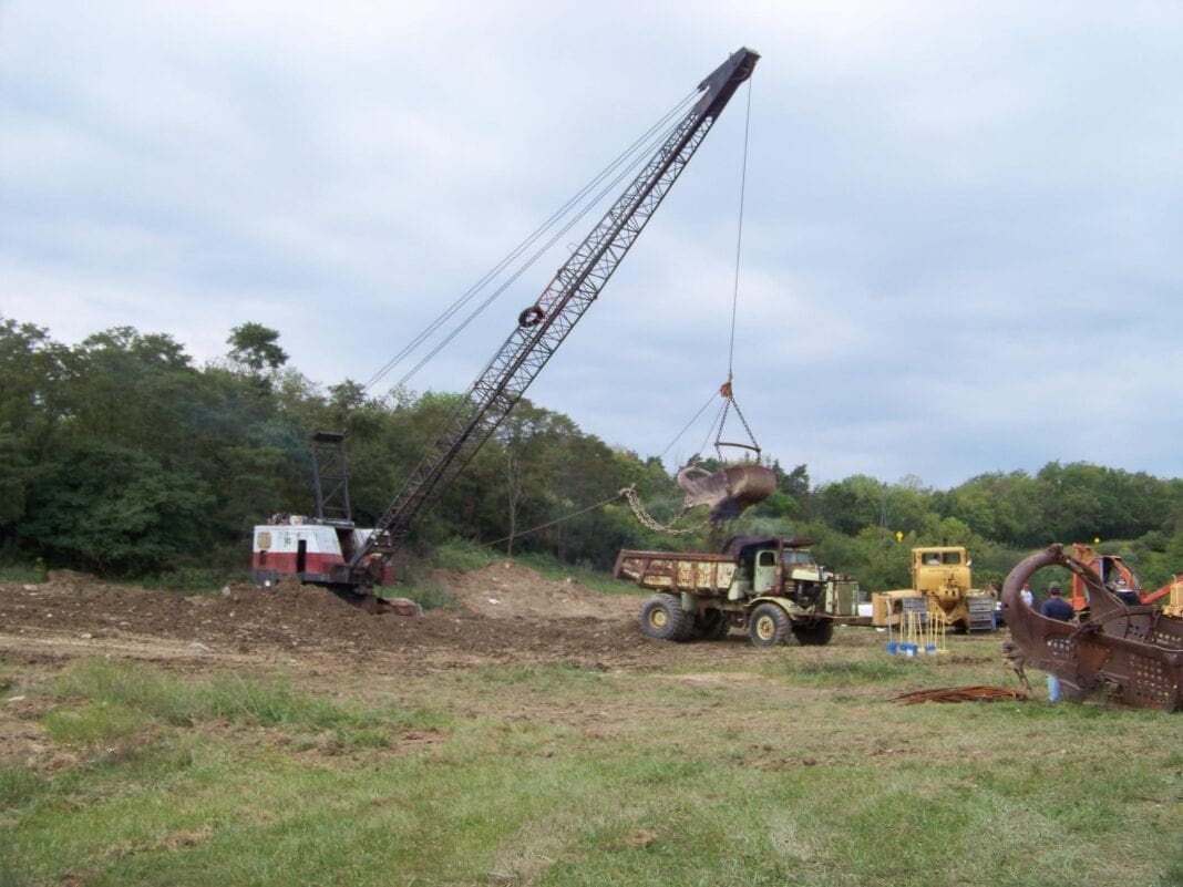 A photo of old mining equipment.