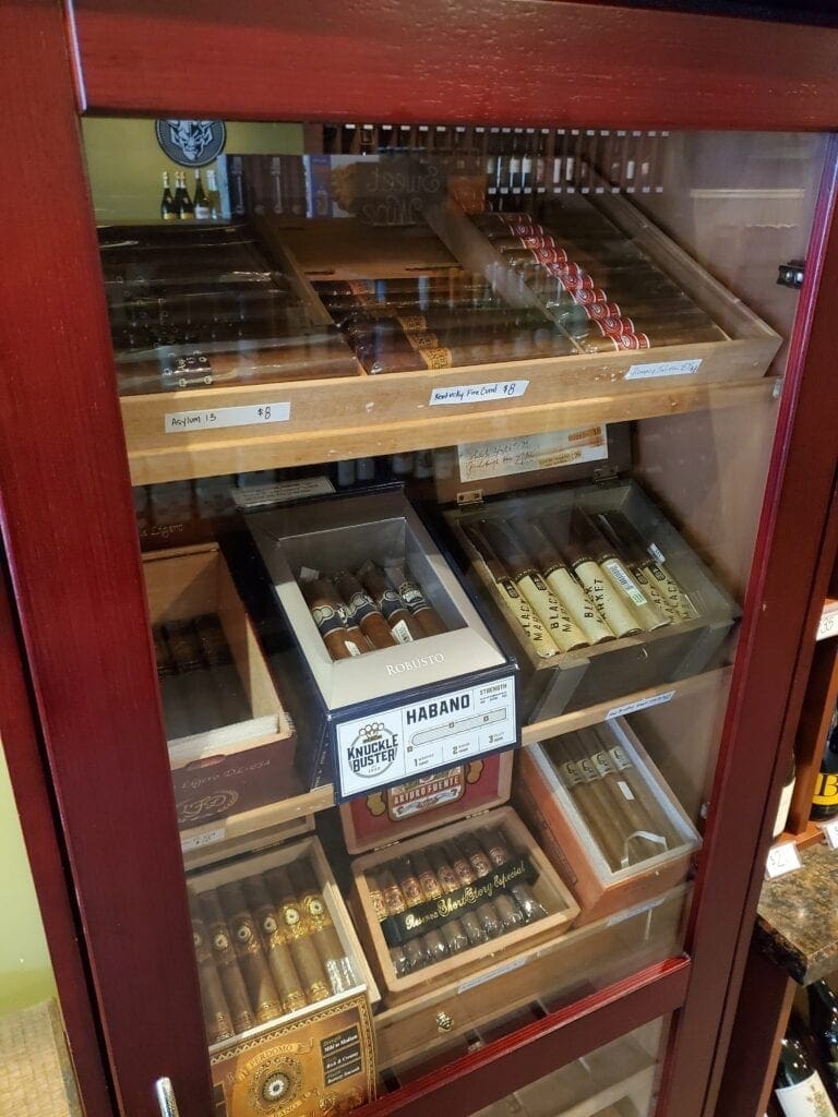 A cabinet for cigars.