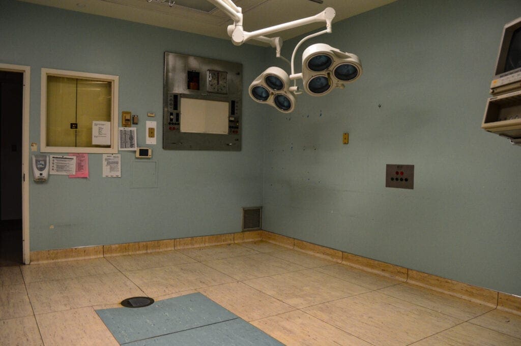 An operating room in a hospital.