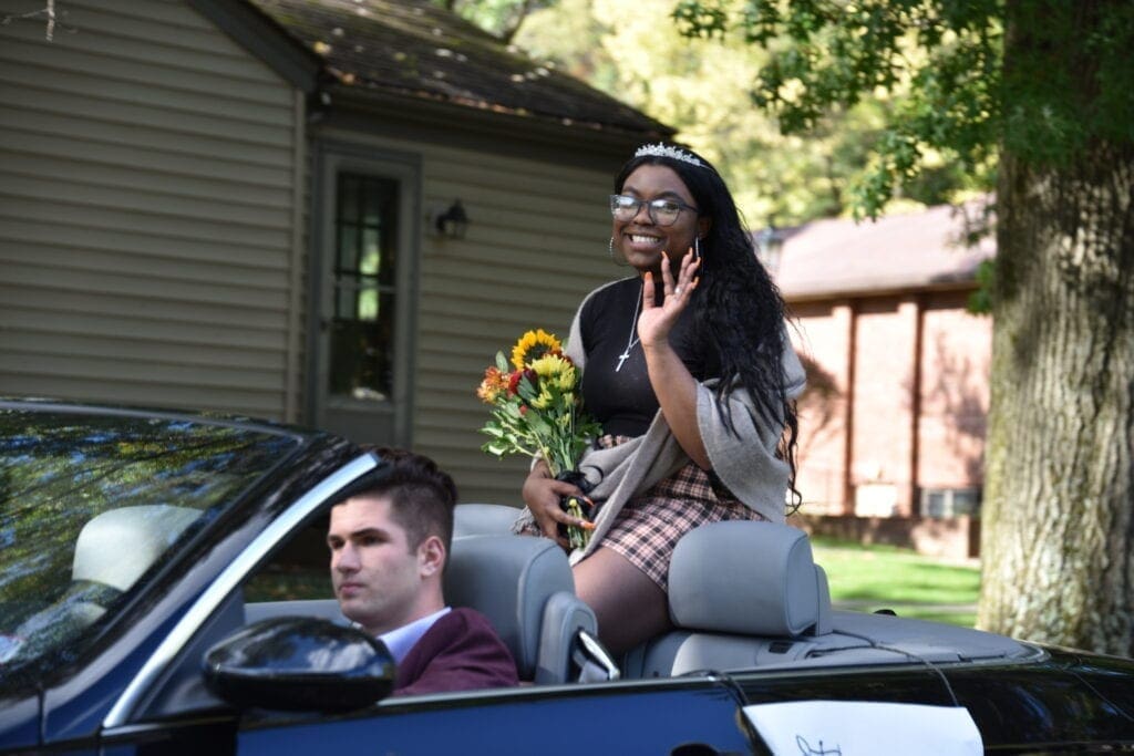 A young lady in a parade.