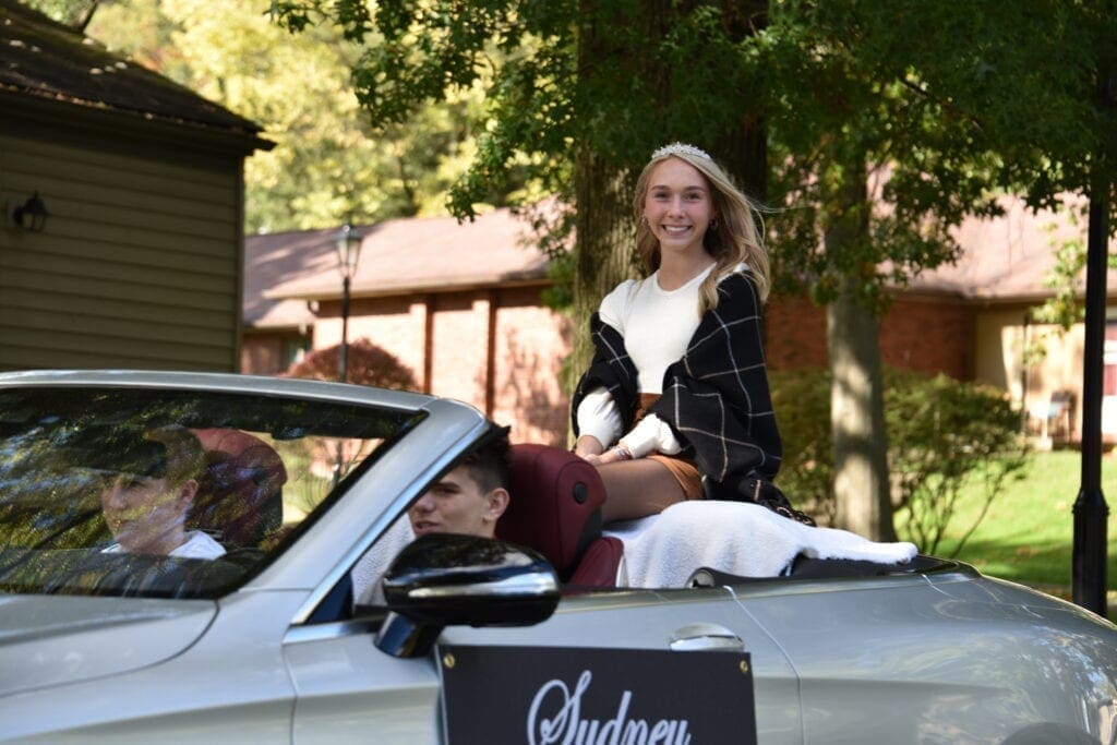 A young lady in a parade.