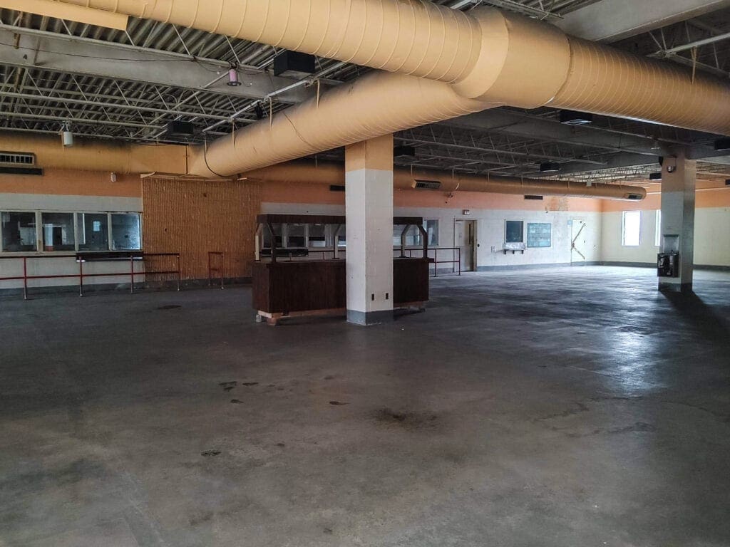 A cafeteria inside a prison.