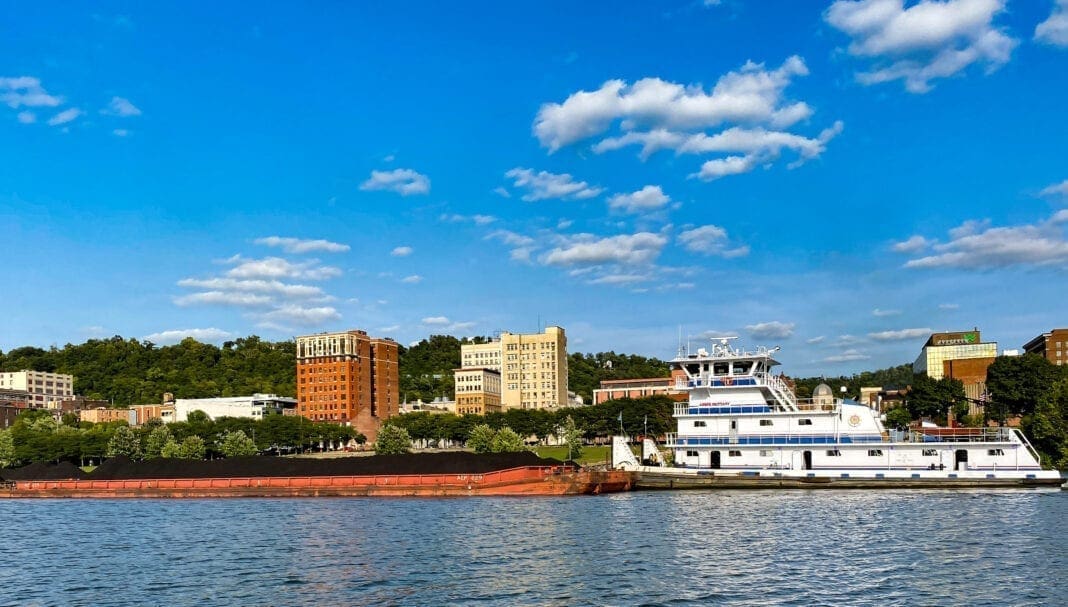 Image for decriminalization of marijuana story. A view of city along a river.